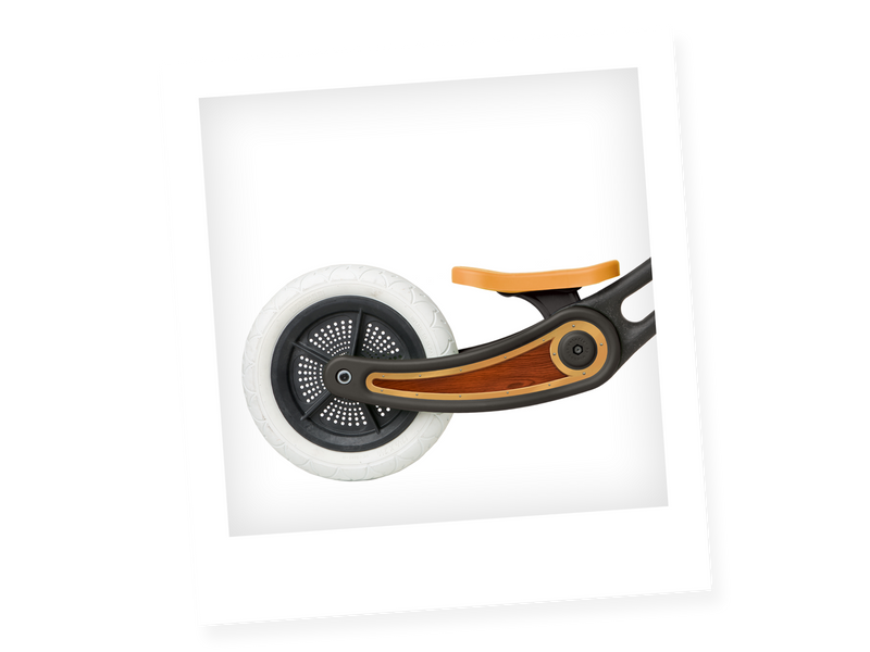 Wooden sticker set on recycled bike