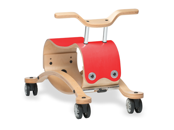 Flip wheeled wooden ride on toy