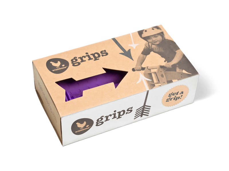 Purple grips in cardboard packaging