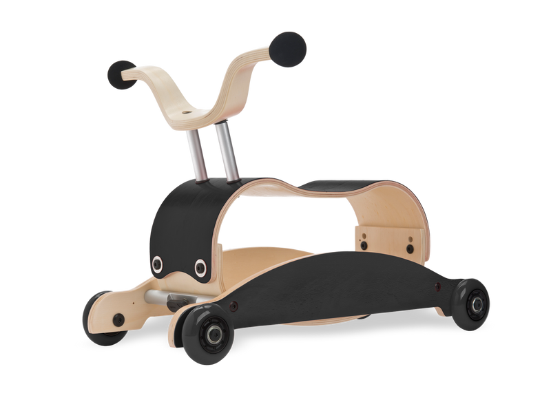 Black mini-flip walker and ride-on toy